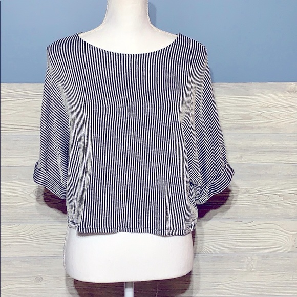 Caution To The Wind Tops - Caution to the wind striped cropped top